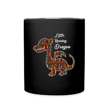 Bücher Lesen Leseratte Bücherwurm Lesefan - Tasse einfarbig - Schwarz - Vorne