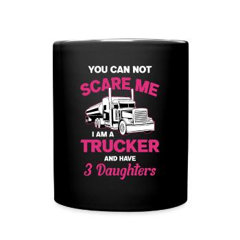 LKW Fahrerin Lastkraftwagen Trucker Girl - Tasse einfarbig - Schwarz - Vorne
