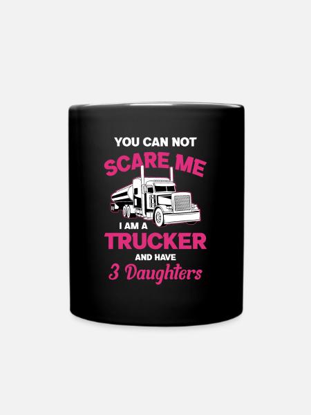 Truck Driver Truck Trucker Girl - Full Colour Mug - black