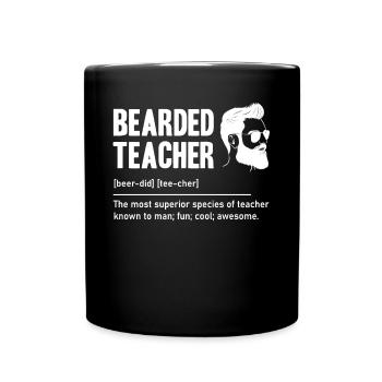 Bearded Teacher Who Teaches School Life - Full Colour Mug - black - Front