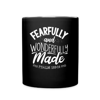 Anxious and Wonderfully Made Psalm 139 - Full Colour Mug - black - Front
