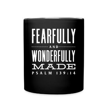 Anxious and Wonderfully Made Psalm 139 - Full Colour Mug - black - Front