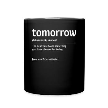 Dictionnaire du matin , Hésitation - Mug uni - noir - Devant