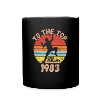 Geburtstag Klettern Bouldern seit Februar 1983 - Tasse einfarbig - Schwarz - Vorne