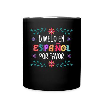 Spanischlehrer, Spanisch Unterrichten - Tasse einfarbig - Schwarz - Vorne