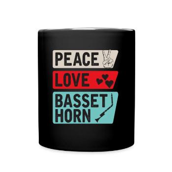 Peace Love Basset Horn Instrument de musique - Mug uni - noir - Devant