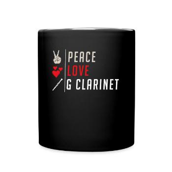 Peace Love G Clarinet Musical Instrument - Tasse einfarbig - Schwarz - Vorne