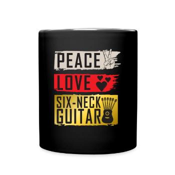 Instrument de musique de guitare à six manches - Mug uni - noir - Devant