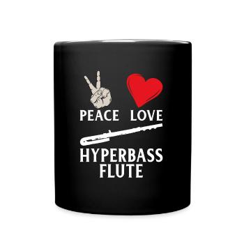 Peace Love Hyperbass Flute Instrument - Tasse einfarbig - Schwarz - Vorne