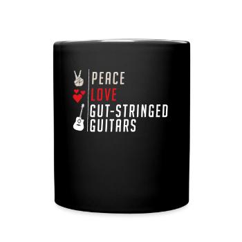 Cut-Stringed Guitars Musical Instrument - Full Colour Mug - black - Front
