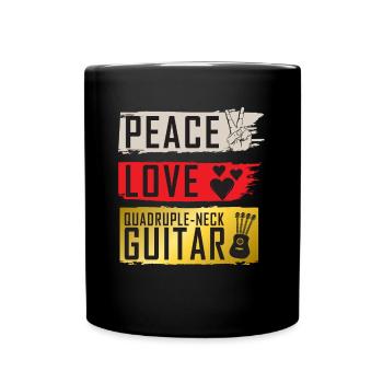 Instrument de musique de guitare à quadruple manche - Mug uni - noir - Devant