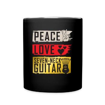 Peace Love Seven-Neck Guitar Instrument - Tasse einfarbig - Schwarz - Vorne
