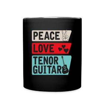 Peace Love Tenor Guitar Music Instrument - Tasse einfarbig - Schwarz - Vorne