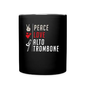 Peace Love Alto Trombone Instrument - Mug uni - noir - Devant