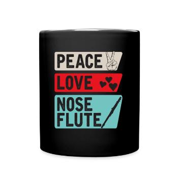 Nose Flute Music Instrument Nose Whistle - Full Colour Mug - black - Front
