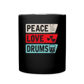 Drums Musical Instrument Lovers Drummers - Full Colour Mug - black - Front