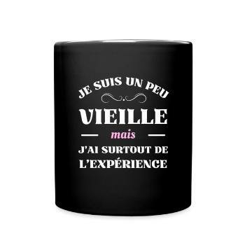vieille experience humour retraite mamie cadeau - Mug uni - noir - Devant