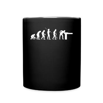 Billardentwicklung, Poolspiel, Billardspieler - Tasse einfarbig - Schwarz - Vorne