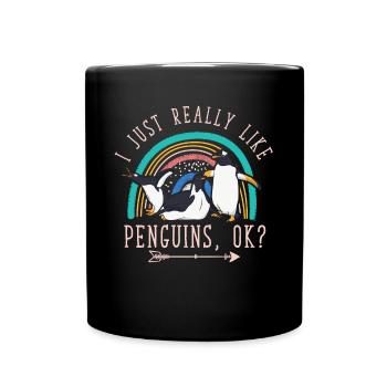 Ich Mag Pinguine Wirklich, Ok? Pinguin-Liebhaber - Tasse einfarbig - Schwarz - Vorne