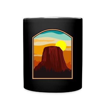 Devils Tower National Monument - Full Colour Mug - black - Front