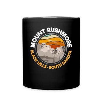 Mount Rushmore, Black Hills South Dakota - Full Colour Mug - black - Front