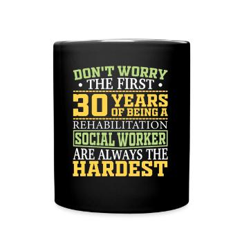 Rehabilitation Social Worker Occupation Job Rehab - Full Colour Mug - black - Front
