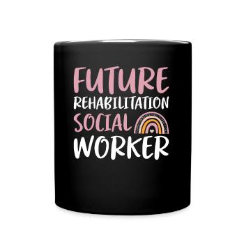 Futur travailleur social en réadaptation Travail social - Mug uni - noir - Devant