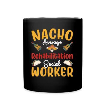 Nacho Travailleur social moyen en réadaptation - Mug uni - noir - Devant