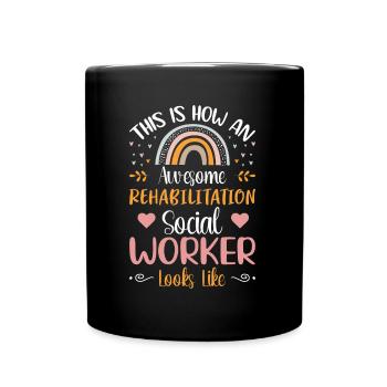 À quoi ressemble un travailleur social en réadaptation - Mug uni - noir - Devant