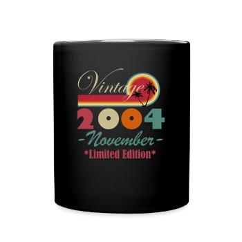 Né en 2004 novembre 18ème anniversaire cadeau 18 - Mug uni - noir - Devant