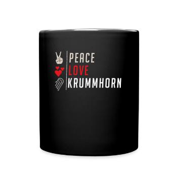 Peace Love Krummhorn Music Instrument - Tasse einfarbig - Schwarz - Vorne