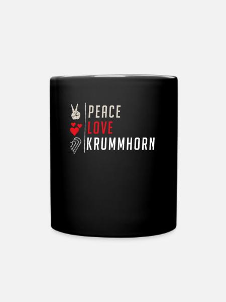 Peace Love Krummhorn Music Instrument - Tasse einfarbig - Schwarz