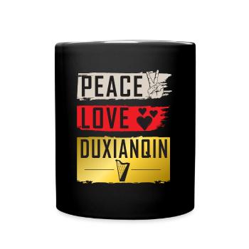 Peace Love Duxianqin Instrument à cordes - Mug uni - noir - Devant