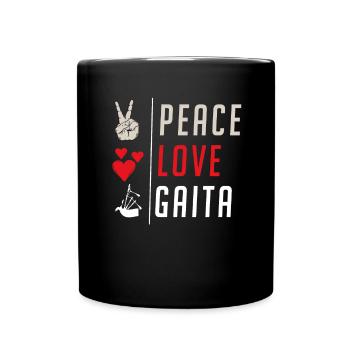 Peace Love Gaita Musical Instrument - Tasse einfarbig - Schwarz - Vorne