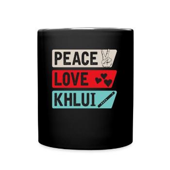 Peace Love Khlui Musical Instrument - Tasse einfarbig - Schwarz - Vorne
