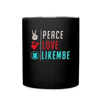 Peace Love Likembe Musical Instrument - Tasse einfarbig - Schwarz - Vorne