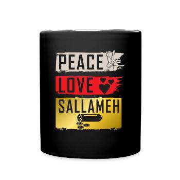 Peace Love Sallameh Music Instrument - Tasse einfarbig - Schwarz - Vorne