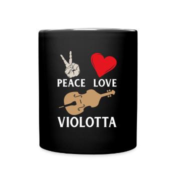Peace Love Violotta Music Instrument - Tasse einfarbig - Schwarz - Vorne