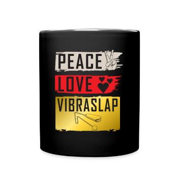 Peace Love Vibraslap Instrument - Mug uni - noir - Devant
