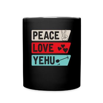 Peace Love Yehu Music Instrument - Tasse einfarbig - Schwarz - Vorne