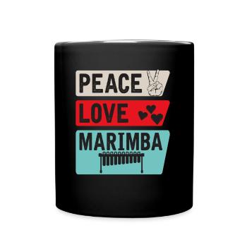 Peace Love Marimba Instrument Guatemala - Full Colour Mug - black - Front