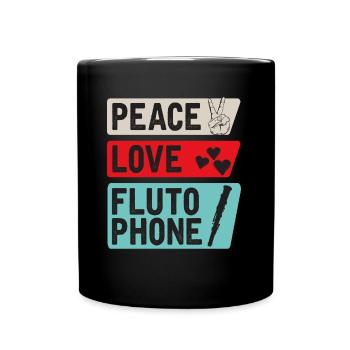 Peace Love Flutophone Instrument - Mug uni - noir - Devant