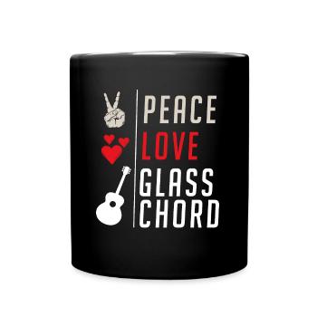Peace Love Glasschord Musical Instrument - Tasse einfarbig - Schwarz - Vorne