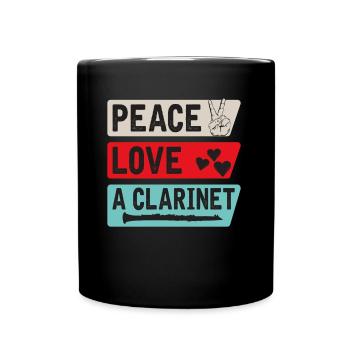 Peace Love Un instrument de musique pour clarinette - Mug uni - noir - Devant
