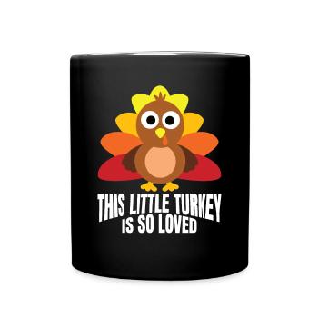Cette petite dinde est si aimée drôle - Mug uni - noir - Devant