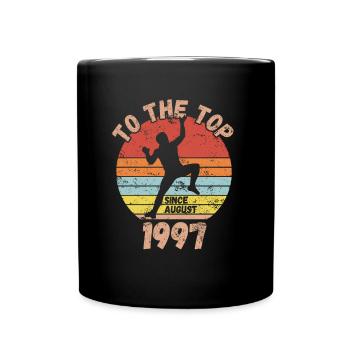 Geburtstag Klettern Bouldern seit August 1997 - Tasse einfarbig - Schwarz - Vorne