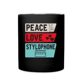 Peace Love Stylophone Instrument de musique - Mug uni - noir - Devant