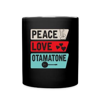 Peace Love Otamatone Instrument - Mug uni - noir - Devant