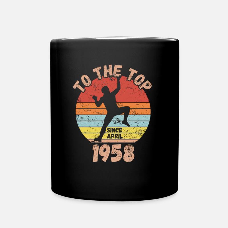 Geburtstag Klettern Bouldern seit April 1958 - Tasse einfarbig - Schwarz