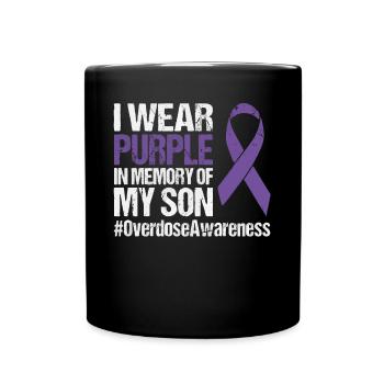 Purple en mémoire de mon fils surdose de drogue - Mug uni - noir - Devant